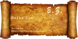 Balta Zia névjegykártya